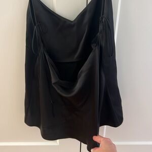 Reformation Black 100% Silk Slip Top